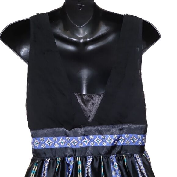 ANGIE Black and Blue Sleeveless Dress Sz Large - Picture 6 of 9